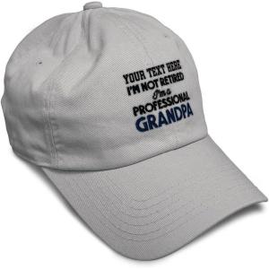 imageSoft Baseball Cap Retired Professional Grandpa Embroidery Grandfather Funny Cotton Dad Hats for Men ampamp WomenLight Grey Personalized Text Here