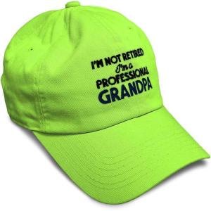 imageSoft Baseball Cap Retired Professional Grandpa Embroidery Grandfather Funny Cotton Dad Hats for Men ampamp WomenLime Green