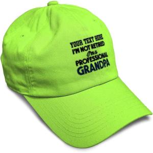 imageSoft Baseball Cap Retired Professional Grandpa Embroidery Grandfather Funny Cotton Dad Hats for Men ampamp WomenLime Personalized Text Here
