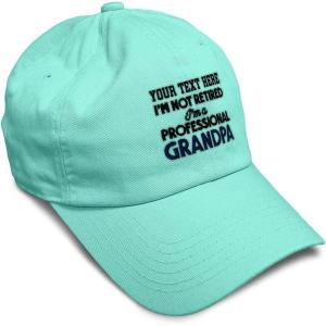 imageSoft Baseball Cap Retired Professional Grandpa Embroidery Grandfather Funny Cotton Dad Hats for Men ampamp WomenMint Personalized Text Here