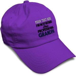 imageSoft Baseball Cap Retired Professional Grandpa Embroidery Grandfather Funny Cotton Dad Hats for Men ampamp WomenPurple Personalized Text Here