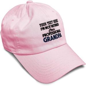 imageSoft Baseball Cap Retired Professional Grandpa Embroidery Grandfather Funny Cotton Dad Hats for Men ampamp WomenSoft Pink Personalized Text Here