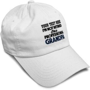 imageSoft Baseball Cap Retired Professional Grandpa Embroidery Grandfather Funny Cotton Dad Hats for Men ampamp WomenWhite Personalized Text Here