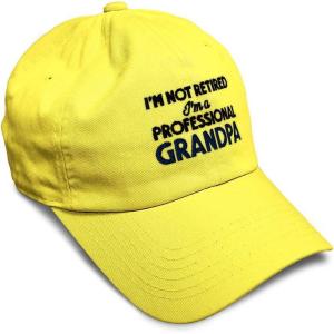 imageSoft Baseball Cap Retired Professional Grandpa Embroidery Grandfather Funny Cotton Dad Hats for Men ampamp WomenYellow Design Only