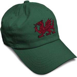 imageSoft Baseball Cap Wales Flag Dragon Seal Embroidery Europe Twill Cotton Dad Hats for Men ampamp WomenForest Green Design Only