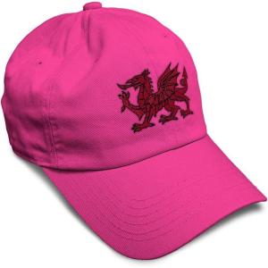 imageSoft Baseball Cap Wales Flag Dragon Seal Embroidery Europe Twill Cotton Dad Hats for Men ampamp WomenHot Pink Design Only