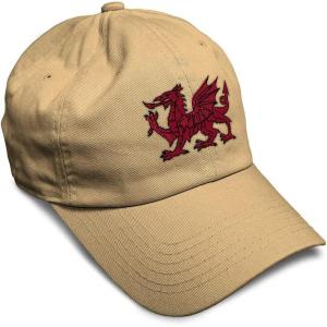imageSoft Baseball Cap Wales Flag Dragon Seal Embroidery Europe Twill Cotton Dad Hats for Men ampamp WomenKhaki Design Only