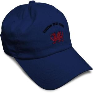 imageSoft Baseball Cap Wales Flag Dragon Seal Embroidery Europe Twill Cotton Dad Hats for Men ampamp WomenNavy Personalized Text Here