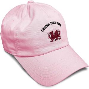 imageSoft Baseball Cap Wales Flag Dragon Seal Embroidery Europe Twill Cotton Dad Hats for Men ampamp WomenSoft Pink Personalized Text Here