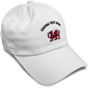 imageSoft Baseball Cap Wales Flag Dragon Seal Embroidery Europe Twill Cotton Dad Hats for Men ampamp WomenWhite Personalized Text Here