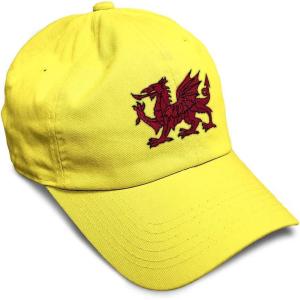 imageSoft Baseball Cap Wales Flag Dragon Seal Embroidery Europe Twill Cotton Dad Hats for Men ampamp WomenYellow Design Only