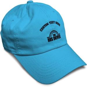 imageSoft Baseball Cap Bus Driver Man Myth Embroidery Others Twill Cotton Dad Hats for Men ampamp WomenAqua Personalized Text Here