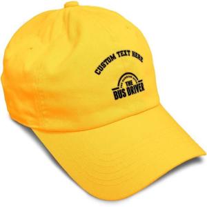 imageSoft Baseball Cap Bus Driver Man Myth Embroidery Others Twill Cotton Dad Hats for Men ampamp WomenGolden Yellow Personalized Text Here