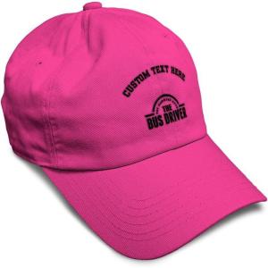 imageSoft Baseball Cap Bus Driver Man Myth Embroidery Others Twill Cotton Dad Hats for Men ampamp WomenHot Pink Personalized Text Here