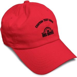 imageSoft Baseball Cap Bus Driver Man Myth Embroidery Others Twill Cotton Dad Hats for Men ampamp WomenRed Personalized Text Here