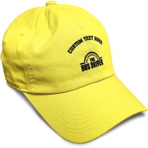 imageSoft Baseball Cap Bus Driver Man Myth Embroidery Others Twill Cotton Dad Hats for Men ampamp WomenYellow Personalized Text Here