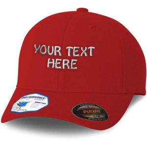 imageFlexfit Hats for Men ampamp Women Custom Personalized Text Dad Hats Baseball CapRed
