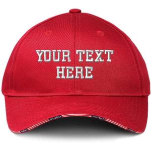 imagePersonalize Your Custom Text On American Flag Hat Cotton Strap ClosureRed