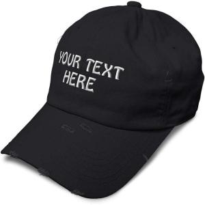 imageSoft Baseball Cap Custom Personalized Text Cotton Dad Hats for Men ampamp WomenBlack Distressed