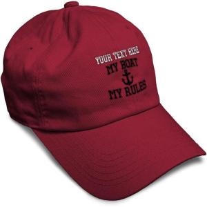 imageSoft Baseball Cap My Boat My Rules Anchor Captain B Funny Anchor Cotton Ship Dad Hats for Men ampamp WomenBurgundy Personalized Text Here
