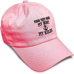 imageSoft Baseball Cap My Boat My Rules Anchor Captain B Funny Anchor Cotton Ship Dad Hats for Men ampamp WomenCoral Personalized Text Here