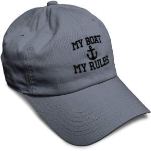 imageSoft Baseball Cap My Boat My Rules Anchor Captain B Funny Anchor Cotton Ship Dad Hats for Men ampamp WomenDark Grey Design Only