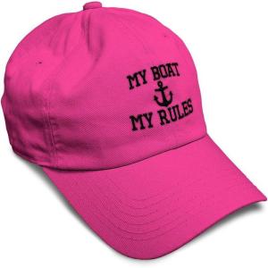 imageSoft Baseball Cap My Boat My Rules Anchor Captain B Funny Anchor Cotton Ship Dad Hats for Men ampamp WomenHot Pink Design Only