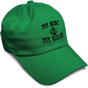 imageSoft Baseball Cap My Boat My Rules Anchor Captain B Funny Anchor Cotton Ship Dad Hats for Men ampamp WomenKelly Green Design Only