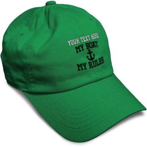 imageSoft Baseball Cap My Boat My Rules Anchor Captain B Funny Anchor Cotton Ship Dad Hats for Men ampamp WomenKelly Green Personalized Text Here