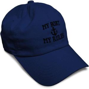 imageSoft Baseball Cap My Boat My Rules Anchor Captain B Funny Anchor Cotton Ship Dad Hats for Men ampamp WomenNavy Design Only