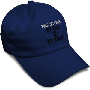 imageSoft Baseball Cap My Boat My Rules Anchor Captain B Funny Anchor Cotton Ship Dad Hats for Men ampamp WomenNavy Personalized Text Here