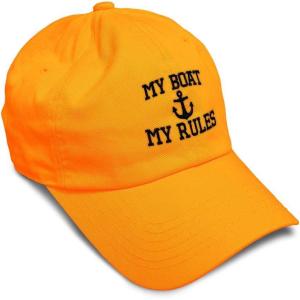 imageSoft Baseball Cap My Boat My Rules Anchor Captain B Funny Anchor Cotton Ship Dad Hats for Men ampamp WomenOrange Design Only