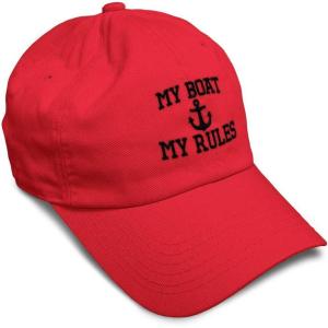 imageSoft Baseball Cap My Boat My Rules Anchor Captain B Funny Anchor Cotton Ship Dad Hats for Men ampamp WomenRed Design Only