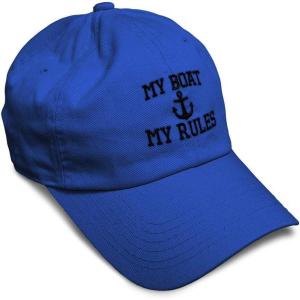 imageSoft Baseball Cap My Boat My Rules Anchor Captain B Funny Anchor Cotton Ship Dad Hats for Men ampamp WomenRoyal Blue Design Only