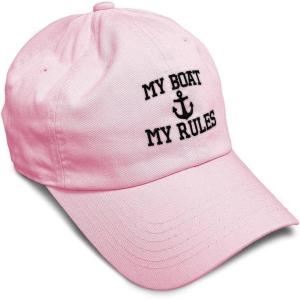 imageSoft Baseball Cap My Boat My Rules Anchor Captain B Funny Anchor Cotton Ship Dad Hats for Men ampamp WomenSoft Pink Design Only