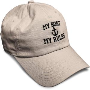 imageSoft Baseball Cap My Boat My Rules Anchor Captain B Funny Anchor Cotton Ship Dad Hats for Men ampamp WomenStone Design Only