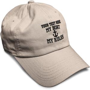 imageSoft Baseball Cap My Boat My Rules Anchor Captain B Funny Anchor Cotton Ship Dad Hats for Men ampamp WomenStone Personalized Text Here