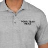 imagePolo Shirts for Men Custom Personalized Text Cotton Short Sleeves Golf TeesOxford Grey