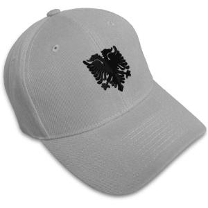 imageCustom Baseball Cap Albanian Eagle Black Embroidery Dad Hats for Men ampamp WomenGray Design Only