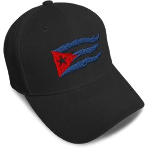 imageCustom Baseball Cap Cuba Cuban Flag Flame Embroidery Flags Acrylic Automitive Dad Hats for Men ampamp WomenBlack Design Only