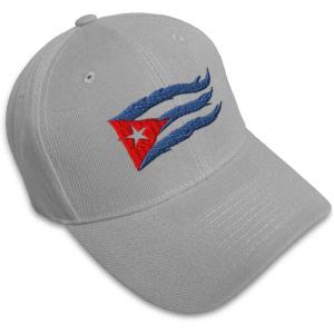 imageCustom Baseball Cap Cuba Cuban Flag Flame Embroidery Flags Acrylic Automitive Dad Hats for Men ampamp WomenGray Design Only