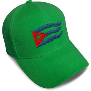 imageCustom Baseball Cap Cuba Cuban Flag Flame Embroidery Flags Acrylic Automitive Dad Hats for Men ampamp WomenKelly Green Design Only