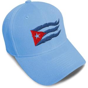 imageCustom Baseball Cap Cuba Cuban Flag Flame Embroidery Flags Acrylic Automitive Dad Hats for Men ampamp WomenLight Blue Design Only