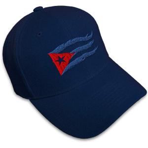 imageCustom Baseball Cap Cuba Cuban Flag Flame Embroidery Flags Acrylic Automitive Dad Hats for Men ampamp WomenNavy Design Only