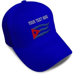 imageCustom Baseball Cap Cuba Cuban Flag Flame Embroidery Flags Acrylic Automitive Dad Hats for Men ampamp WomenRoyal Blue Personalized Text Here
