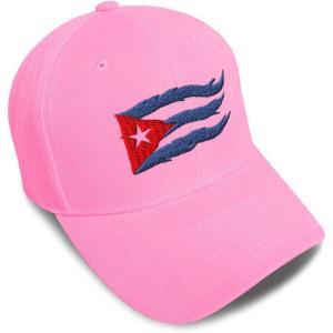 imageCustom Baseball Cap Cuba Cuban Flag Flame Embroidery Flags Acrylic Automitive Dad Hats for Men ampamp WomenSoft Pink Design Only
