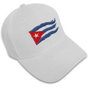imageCustom Baseball Cap Cuba Cuban Flag Flame Embroidery Flags Acrylic Automitive Dad Hats for Men ampamp WomenWhite Design Only