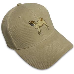 imageCustom Baseball Cap Pug Dog A Embroidery Dogs Acrylic Dad Hats for Men ampamp WomenKhaki Design Only