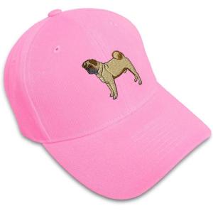 imageCustom Baseball Cap Pug Dog A Embroidery Dogs Acrylic Dad Hats for Men ampamp WomenSoft Pink Design Only