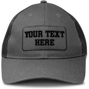 imagePatch Mesh Trucker Hat Custom Personalized Text Cotton Tactical Baseball Cap Snapback Black